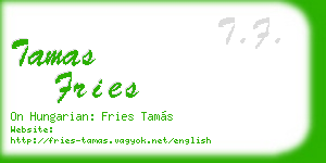 tamas fries business card